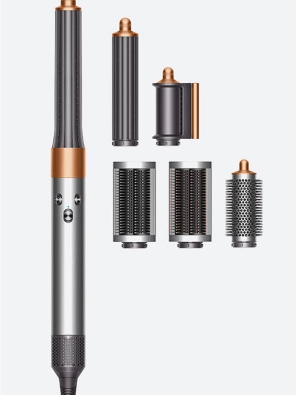 New Dyson Style Multi-Head Hot Air Styler - Silver & Copper